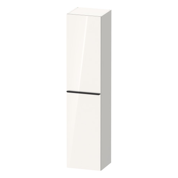 Duravit D-Neo DE1328LBD220000 400x1760 Left Hand 1 Door Wall Unit Gloss White with black handles