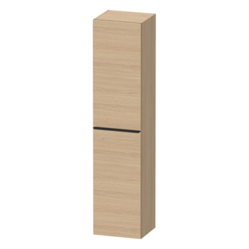 Duravit D-Neo DE1328LBD300000 400x1760 Left Hand 1 Door Wall Unit Natural Oak with black handles