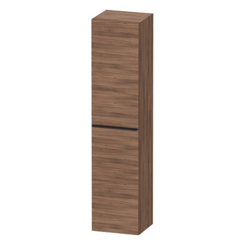 Duravit D-Neo DE1328LBD790000 400x1760 Left Hand 1 Door Wall Unit Natural Walnut with black handles
