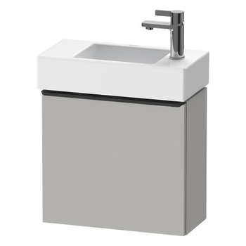 Duravit D-Neo DE4219RBD070000 484x440 Right Hand 1 Door Vanity Unit Matt Concrete Grey with black handles