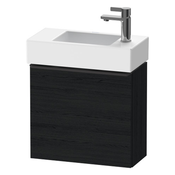 Duravit D-Neo DE4219RBD160000 484x440 Right Hand 1 Door Vanity Unit Black Oak with black handles