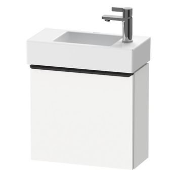 Duravit D-Neo DE4219RBD180000 484x440 Right Hand 1 Door Vanity Unit Matt White with black handles