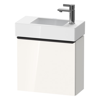 Duravit D-Neo DE4219RBD220000 484x440 Right Hand 1 Door Vanity Unit Gloss White with black handles