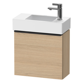 Duravit D-Neo DE4219RBD300000 484x440 Right Hand 1 Door Vanity Unit Natural Oak with black handles