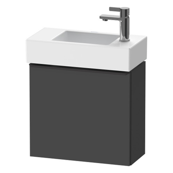 Duravit D-Neo DE4219RBD490000 484x440 Right Hand 1 Door Vanity Unit Matt Graphite with black handles