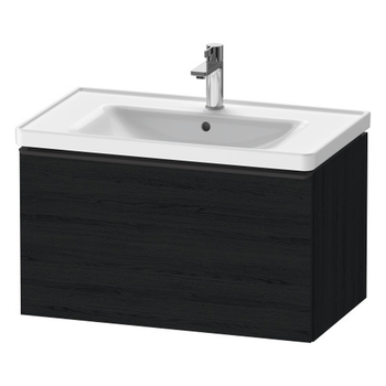 Duravit D-Neo DE42550BD160000 784x440 1 Drawer Vanity Unit Black Oak with black handles