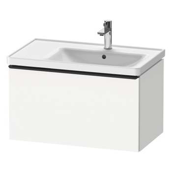 Duravit D-Neo DE42550BD180000 784x440 1 Drawer Vanity Unit Matt White with black handles