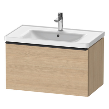 Duravit D-Neo DE42550BD300000 784x440 1 Drawer Vanity Unit Natural Oak with black handles
