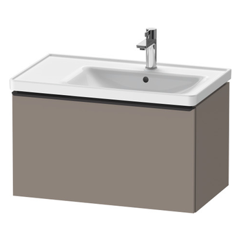 Duravit D-Neo DE42550BD430000 784x440 1 Drawer Vanity Unit Matt Basalt with black handles