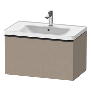 Duravit D-Neo DE42550BD750000 784x440 1 Drawer Vanity Unit Linen with black handles