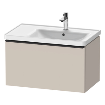 Duravit D-Neo DE42550BD910000 784x440 1 Drawer Vanity Unit Taupe with black handles