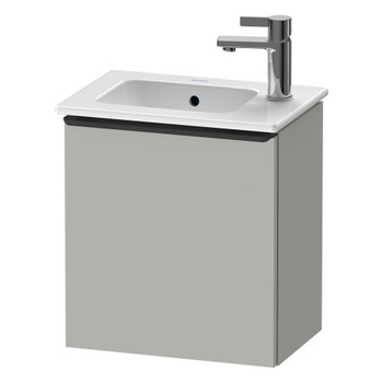 Duravit D-Neo DE4259RBD070000 410x440 Right Hand 1 Door Vanity Unit Matt Concrete Grey with black handles