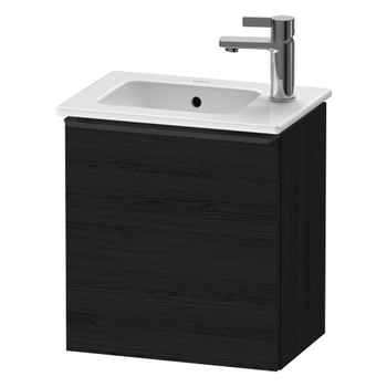 Duravit D-Neo DE4259RBD160000 410x440 Right Hand 1 Door Vanity Unit Black Oak with black handles