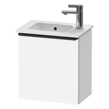Duravit D-Neo DE4259RBD180000 410x440 Right Hand 1 Door Vanity Unit Matt White with black handles