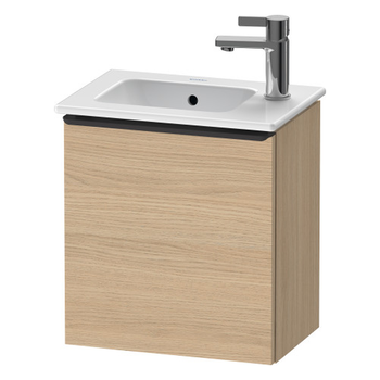 Duravit D-Neo DE4259RBD300000 410x440 Right Hand 1 Door Vanity Unit Natural Oak with black handles