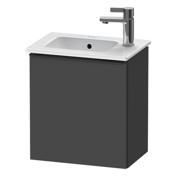 Duravit D-Neo DE4259RBD490000 410x440 Right Hand 1 Door Vanity Unit Matt Graphite with black handles