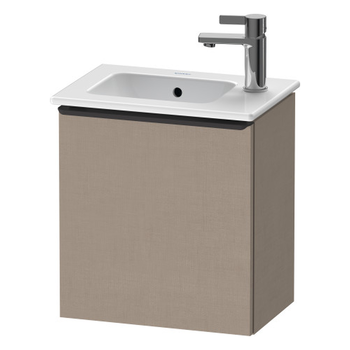 Duravit D-Neo DE4259RBD750000 410x440 Right Hand 1 Door Vanity Unit Linen with black handles