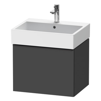 Duravit D-Neo DE42710BD490000 584x440 1 Drawer Vanity Unit Matt Graphite with black handles