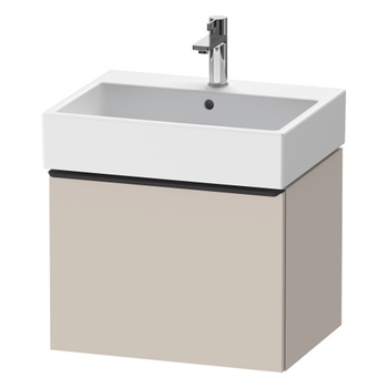 Duravit D-Neo DE42710BD910000 584x440 1 Drawer Vanity Unit Taupe with black handles