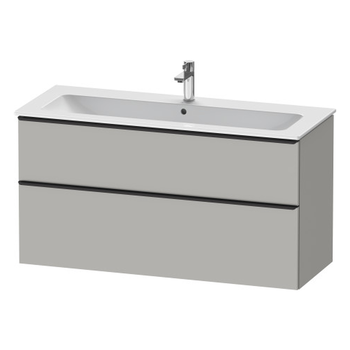 Duravit D-Neo DE43640BD070000 1210x625 1 Drawer Vanity Unit Matt Concrete Grey with black handles