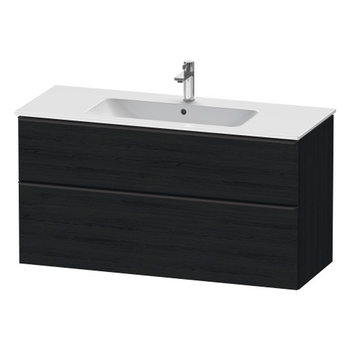Duravit D-Neo DE43640BD160000 1210x625 1 Drawer Vanity Unit Black Oak with black handles