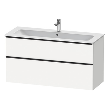 Duravit D-Neo DE43640BD180000 1210x625 1 Drawer Vanity Unit Matt White with black handles