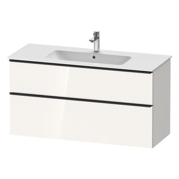 Duravit D-Neo DE43640BD220000 1210x625 1 Drawer Vanity Unit Gloss White with black handles