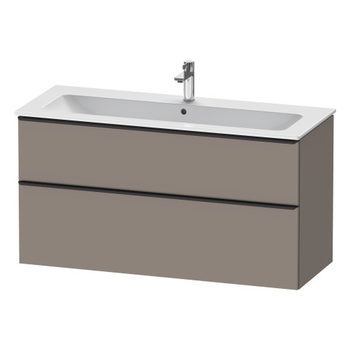 Duravit D-Neo DE43640BD430000 1210x625 1 Drawer Vanity Unit Matt Basalt with black handles