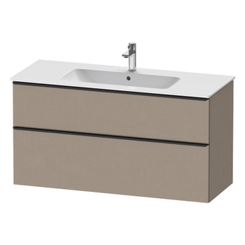 Duravit D-Neo DE43640BD750000 1210x625 1 Drawer Vanity Unit Linen with black handles