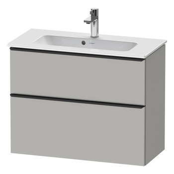 Duravit D-Neo DE43690BD070000 810x625 1 Drawer Vanity Unit Matt Concrete Grey with black handles