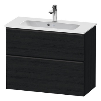Duravit D-Neo DE43690BD160000 810x625 1 Drawer Vanity Unit Black Oak with black handles
