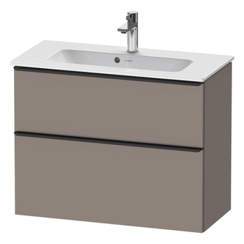 Duravit D-Neo DE43690BD430000 810x625 1 Drawer Vanity Unit Matt Basalt with black handles