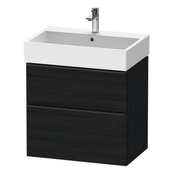 Duravit D-Neo DE43720BD160000 684x625 1 Drawer Vanity Unit Black Oak with black handles