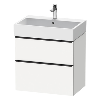Duravit D-Neo DE43720BD180000 684x625 1 Drawer Vanity Unit Matt White with black handles