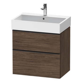 Duravit D-Neo DE43720BD210000 684x625 1 Drawer Vanity Unit Dark Walnut with black handles