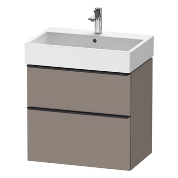 Duravit D-Neo DE43720BD430000 684x625 1 Drawer Vanity Unit Matt Basalt with black handles