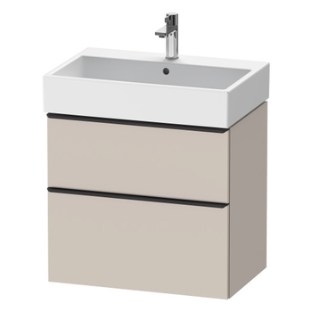 Duravit D-Neo DE43720BD910000 684x625 1 Drawer Vanity Unit Taupe with black handles