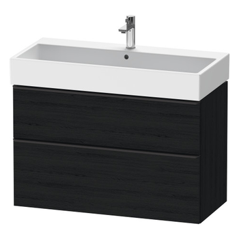 Duravit D-Neo DE43740BD160000 984x625 1 Drawer Vanity Unit Black Oak with black handles