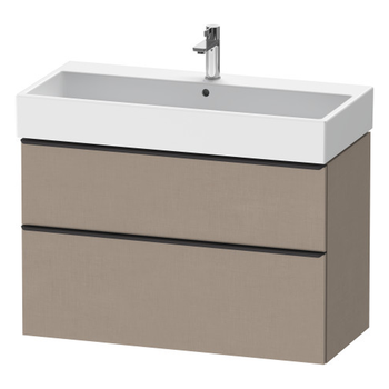 Duravit D-Neo DE43740BD750000 984x625 1 Drawer Vanity Unit Linen with black handles