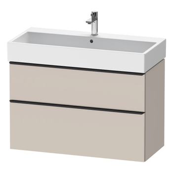 Duravit D-Neo DE43740BD910000 984x625 1 Drawer Vanity Unit Taupe with black handles