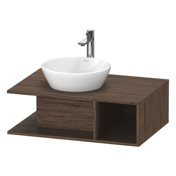 Duravit D-Neo DE492802121 800x260 1 Shelf Vanity Unit Dark Walnut