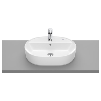 Roca The Gap A3270Y0000 550x400 1 Tap Hole Countertop Basin White