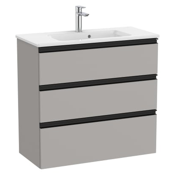 Roca | The Gap | A851499547 | 805x380 Vanity Unit & Basin | Matt Grey