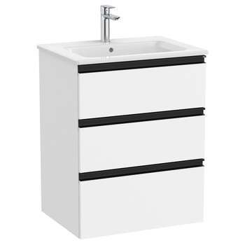 Roca The Gap A857404509 605x763 3 Drawers Vanity Unit Matt White