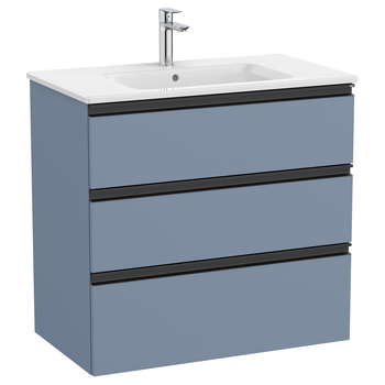 Roca The Gap A857406548 805x763 3 Drawers Vanity Unit Matt Blue