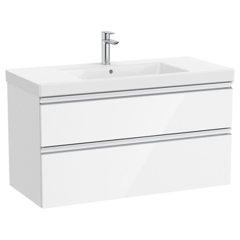 Roca The Gap A857724509 1005x575 2 Drawers Wall Unit Matt White