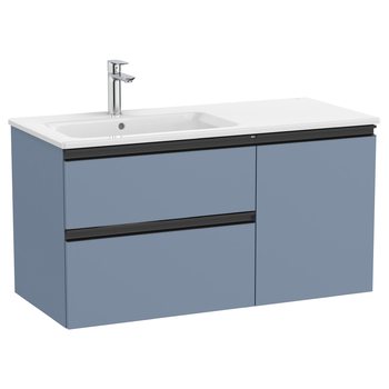 Roca The Gap A857831548 1005x537 Left Hand 2 Drawers Wall Unit Matt Blue