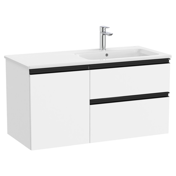 Roca The Gap A857832509 1005x537 Right Hand 2 Drawers Wall Unit Matt White