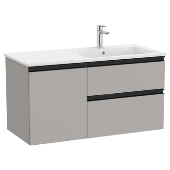Roca The Gap A857832547 1005x537 Right Hand 2 Drawers Wall Unit Matt Grey