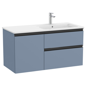 Roca The Gap A857832548 1005x537 Right Hand 2 Drawers Wall Unit Matt Blue